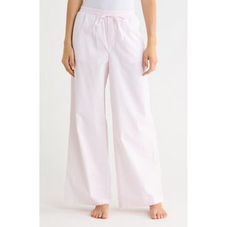 Abound Poplin Pajama Pants in Pink- White Stripe at Nordstrom Rack, Size X-Large