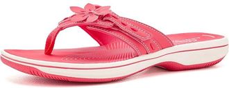 Clarks Breeze Opal Womens Sandals Bright Coral Synthetic : 10 B - Medium