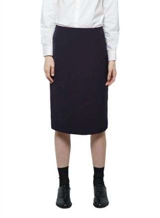 Charles Anastase Knee Length Pencil Skirt In Blue
