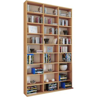 ebuy24 Ebuy24 - Supporto in legno vcm Armadio cd salvaspazio per 1080 cd o 504 dvd Dimensioni: a. 181 x l. 102 x t. 23 cm Elegante Scaffale dvd Mensola