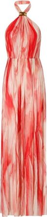 Elisabetta Franchi Passion Red Carpet Jurk - Dames - Maxi kleedjes - Rood - L - Tule - Kleedjes