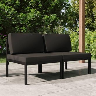 vidaXL Vidaxl - Sof&aacute; De Jard&iacute;n De 2 Plazas Con Cojines Aluminio Gris Antracita