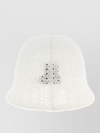 Maison Michel lison crochet hat textured design embellishments