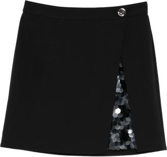 Luisa Cerano Mini-rok verfraaid met pailletten - Zwart