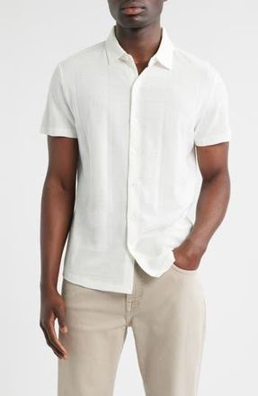 Robert Barakett Copley Short Sleeve Knit Button-Up Shirt in White at Nordstrom Rack, Size Xx-Large