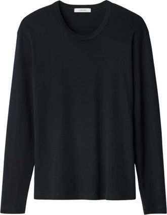 Christophe Lemaire Tops, Dames, Zwart, M, Katoen, Rib Long Sleeve Top