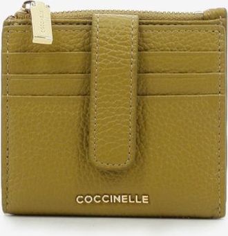Coccinelle Portafoglio piccolo in pelle martellata seagrass