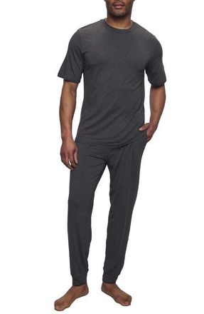 Eberjey Henry Stretch Tencel Modal Short Sleeve Pajamas in Charcoal Heather at Nordstrom, Size X-Large