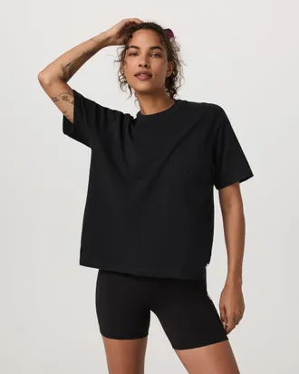 Vuori Clothing Short Sleeve Heavyweight Oversized Cotton T-Shirt | Black | XS, Size Extra Small