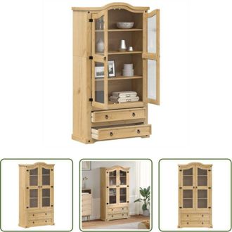 vidaXL Vetrina in pino - Vetrina Corona 99x43x187 cm in Legno Massello di Pino