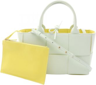 Bottega Veneta Green Leather Handbag Pouch Tote Bag (Pre-Owned)