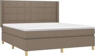 vidaXL Vidaxl - Cama Box Spring Colch&oacute;n Y Luces Led Tela Gris Taupe 180x200 Cm