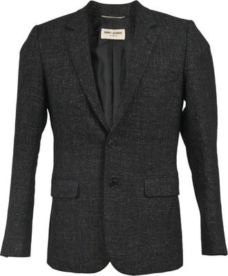 Saint Laurent 710mm pockets single breasted blazer - men - Wool/Alpaca - 48 - Black