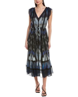 Marchesa Marchesa Rosa Silk-Blend Midi Dress