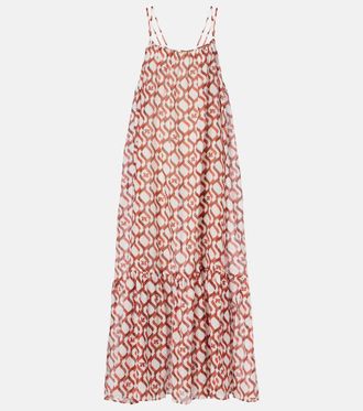 Max Mara Vestido midi Alisso de algod&oacute;n y seda