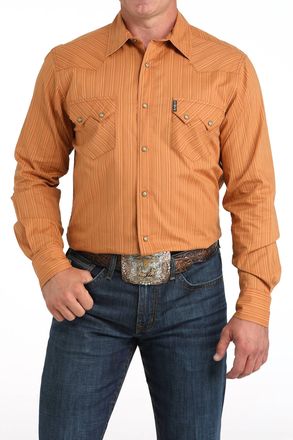 Cinch Western Modern Stripe Snap Shirt In Brown
