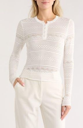 Ulla Johnson Felix Pointelle Knit Henley in Pristine at Nordstrom Rack, Size Small