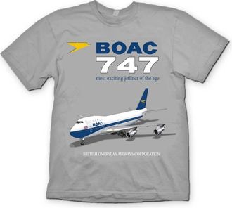 Generic BOAC Boeing B-747 T-Shirt (as8, Alpha, x_l, Regular, Regular) Grey