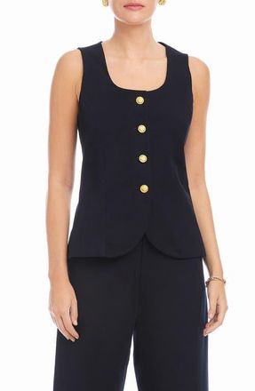 Fifteen Twenty June Button-Up Vest in Midnight Blue at Nordstrom, Size Large