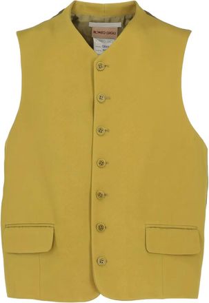 Romeo Gigli 1997 gilet met enkele rij knopen - Geel