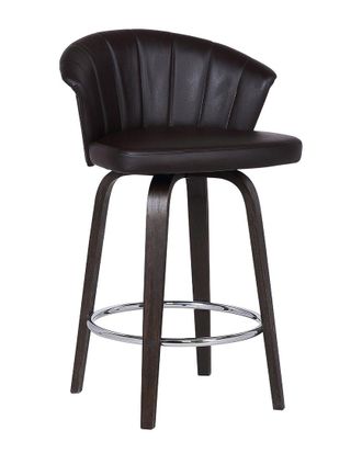 Armen Living Ashley Wood Back 30 Swivel Bar Stool