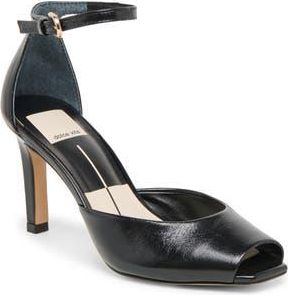 Dolce Vita Serlo Ankle Strap Pump in Midnight Crinkle Patent at Nordstrom Rack, Size 7.5
