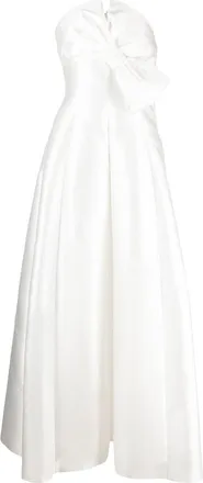 Alberta Ferretti bow-embellished evening gown - women - Silk/Cupro/Polyester - 40 - White