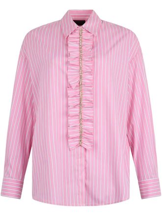 Liu Jo ruched striped shirt - Pink