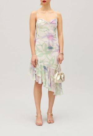 Claudie Pierlot Robe midi imprim&eacute;e soie