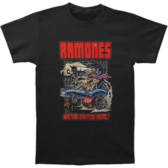 Ramones Mens Outta Here Short Sleeve T-Shirt, Black, X-Large