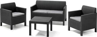 Allibert Sillones 65x65x75 Cm + Sofa 75x126x65 Cm + Mesa 59x43 Cm Conjunto
