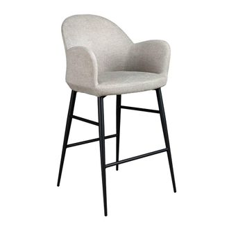 Angel Cerd&aacute; Light Grey Fabric Stool with Armrests (Model )