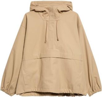 R&oacute;he Oversize Hooded Cotton Anorak in Beige at Nordstrom, Size X-Small