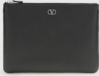 Valentino Garavani Clutch VLogo Signature Valentino Garavani in pelle a grana