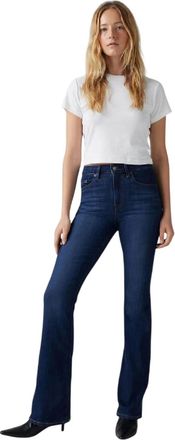 Levi's Dames/Dames Hoog Uitlopende Jeans (Donkerblauw)