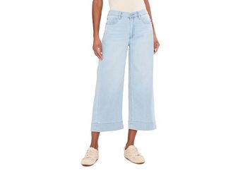 Liverpool L.A. 26 Stride Mid-Rise Crop Wide Leg Jeans with Embroidered Side Seam Womens Jeans Marine Flowers : 14 26