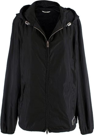 Valentino Garavani Valentino Black Hooded VLTN Rain Jacket Size S