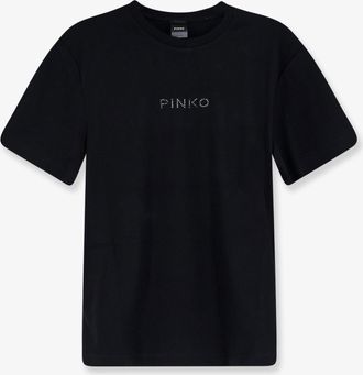 Pinko T-shirt in cotone con logo lettering frontale - PINKO - gender_Woman