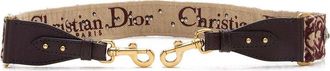 Dior Brown Leather Oblique Studded Shoulder Strap (Authentic Pre-Loved)