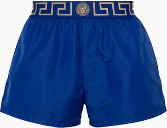 Versace Mens Grecca Swimshorts Blue - Size: 5