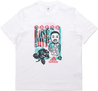 adidas Rose Avatar Mvp Casual Sports Cartoon Printing Short Sleeve White GP3442