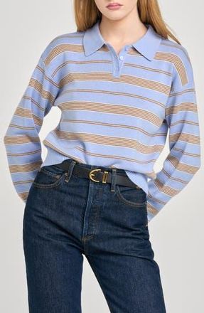 Wayf Carter Stripe Polo Sweater in Blue Stripe at Nordstrom Rack, Size X-Small