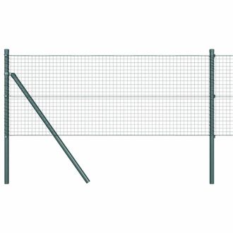 Berkfield Home Welded Wire Fence with 13 Posts Green 0.8x50 m Steel