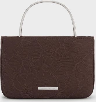Charles & Keith Jennis Lace & Satin Top Handle Bag