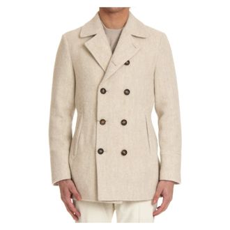 Eleventy Heren, Mantels, Beige, Maat: XL Wol