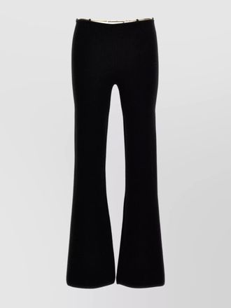 Alexander Wang chain nameplate flared high waist ribbed pants