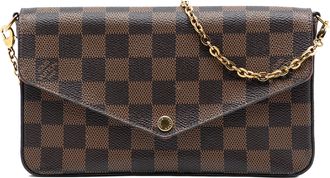 Louis Vuitton Pre-owned Womens Damier Ebene Pochette Felicie - Dark Brown Textile - One Size