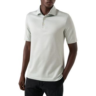 Eton Filo Di Scozia Jacquard Polo in Medium Green at Nordstrom, Size Xx-Large