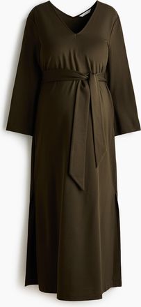 H&M MAMA Jerseykleid mit Bindeg&uuml;rtel - Green