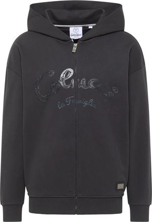 Carlo Colucci Oversize Sweat Jacket - La Famiglia - Heren - Vesten met rits - Zwart - XL - Katoen - Hoodies & sweatvesten